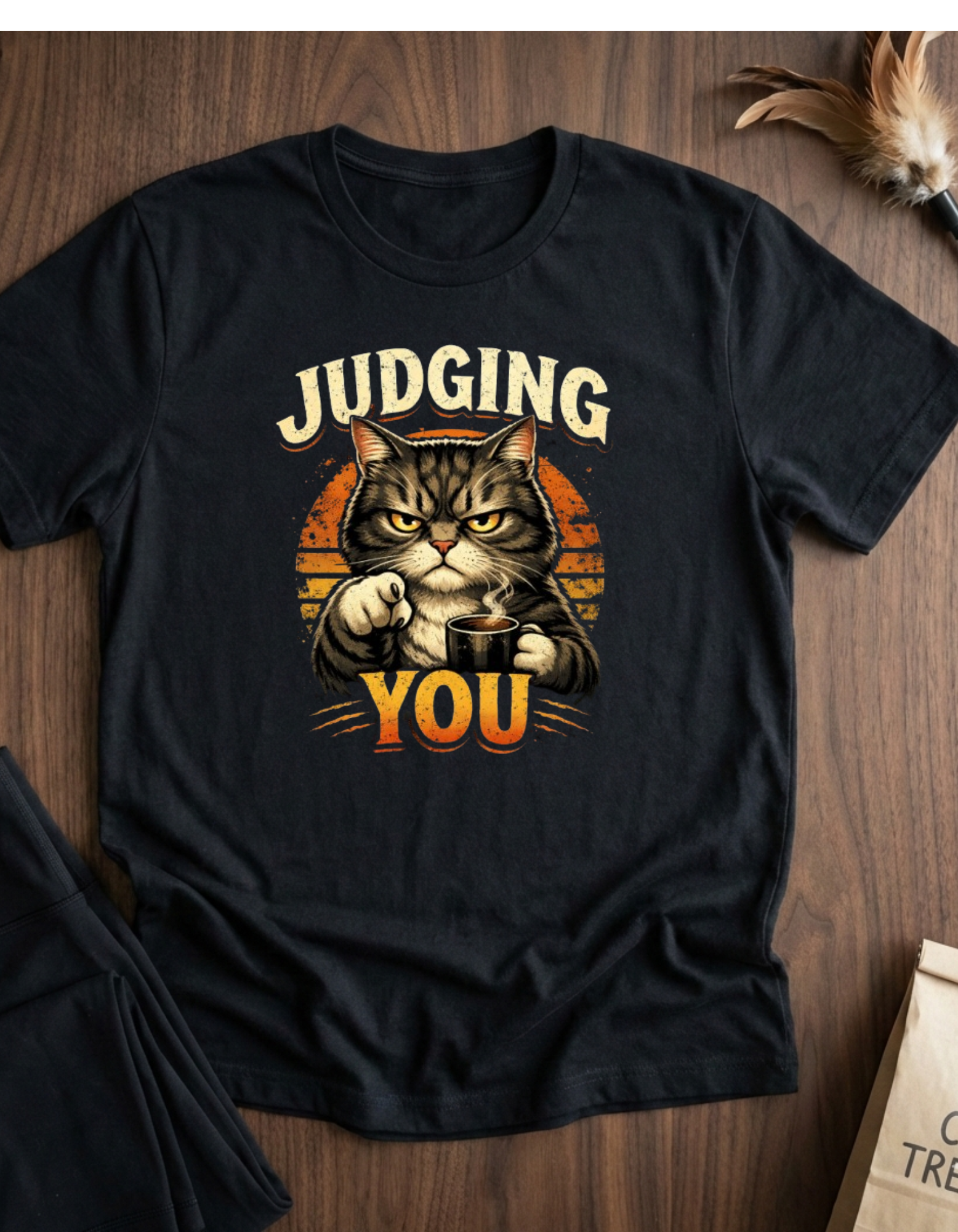 Camiseta "Juzgándote, gato"