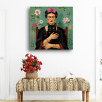 Póster con retrato de gato de Frida — Impresión artística vertical mate