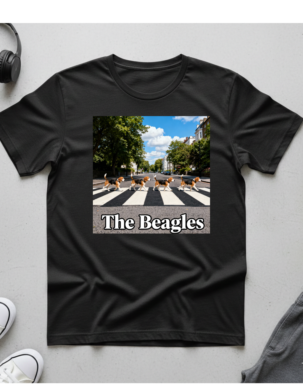 Camiseta parodia de Abbey Road de Los Beagles