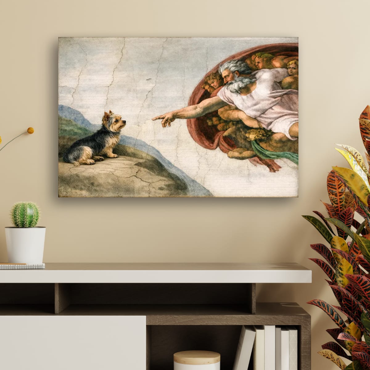 Matte Poster — 'The Creation of Pup' Renaissance Dog Art Print (Horizontal)