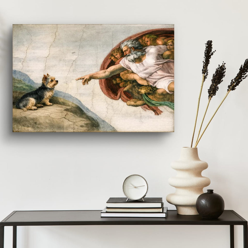 Matte Poster — 'The Creation of Pup' Renaissance Dog Art Print (Horizontal)