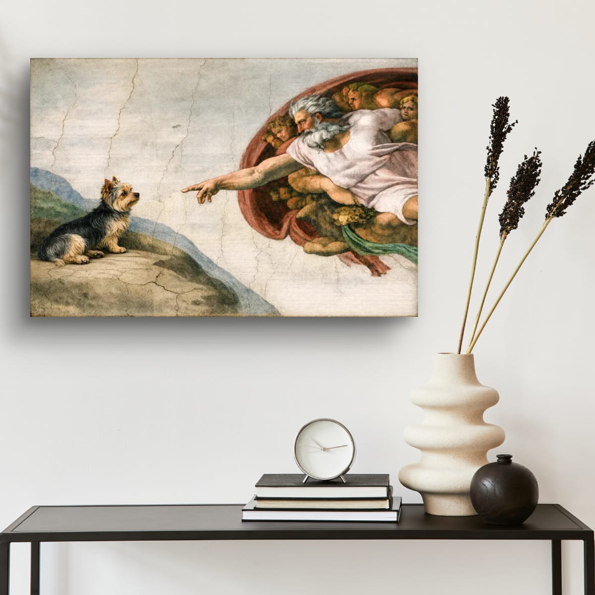 Matte Poster — 'The Creation of Pup' Renaissance Dog Art Print (Horizontal)