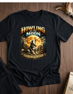Howling at the Moon T-Shirt — Vintage Wolf Graphic (“Where Dogs Become Wolves”)