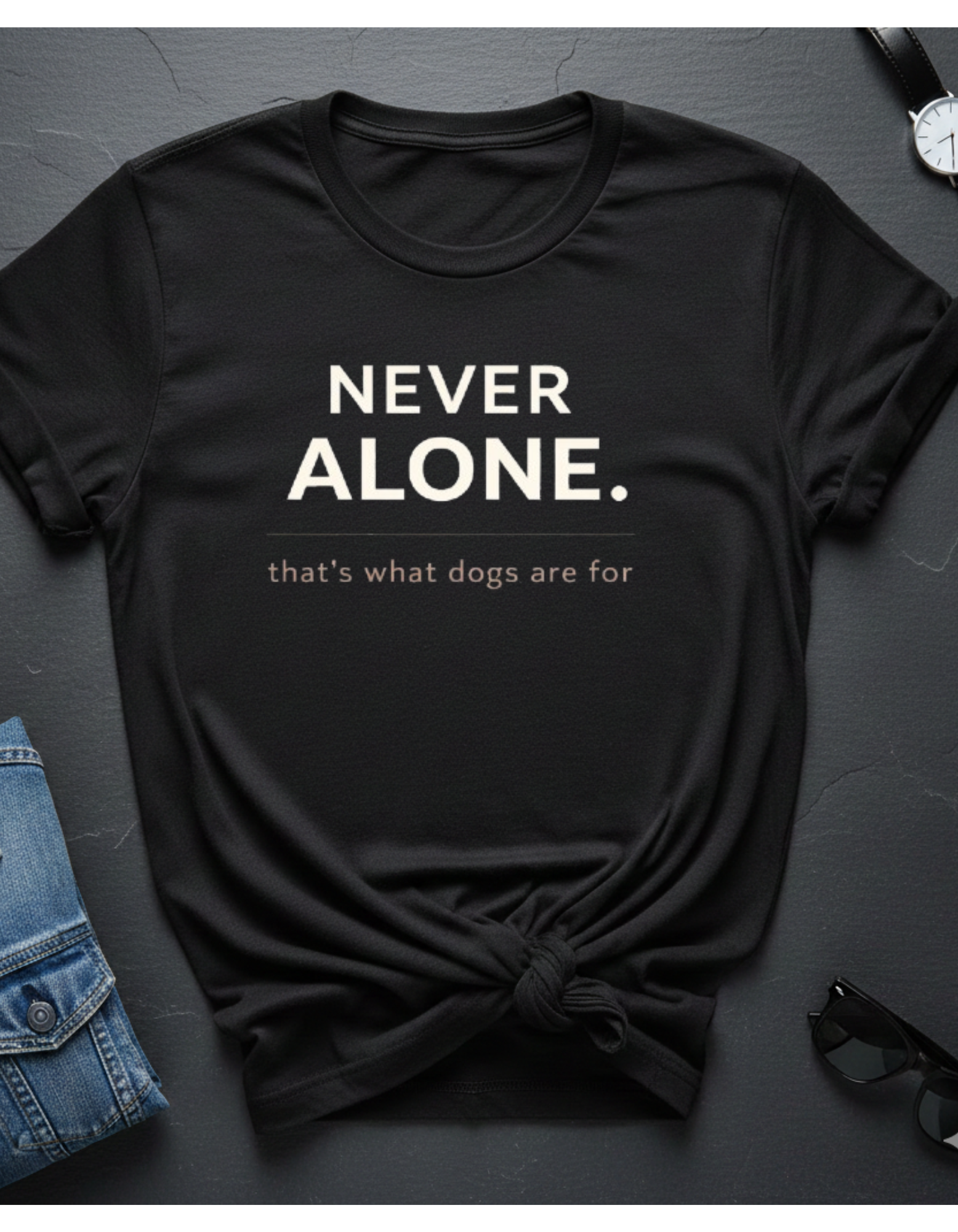T-Shirt — "Never Alone" Dog Lover Tee