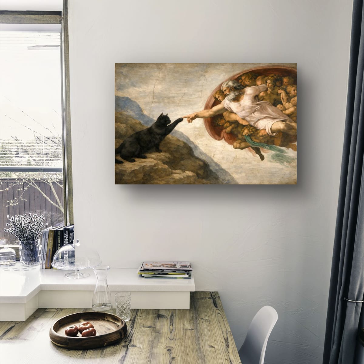 Digital download Creation of Cat: Matte Horizontal Art Poster