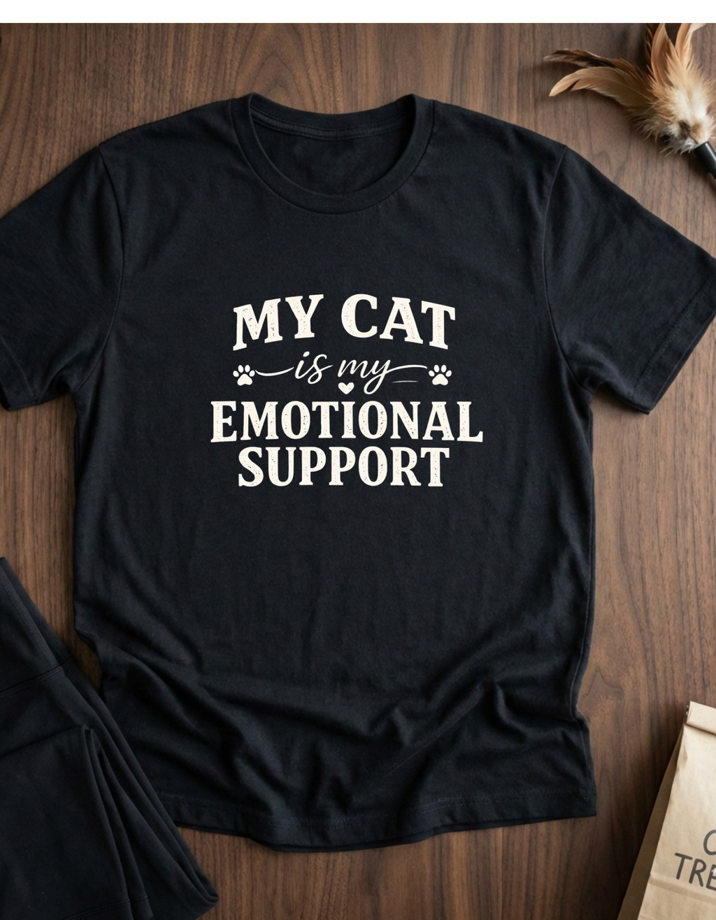 Cat Emotional Support T-Shirt — "My Cat Is My Emotional Support" Graphic Tee