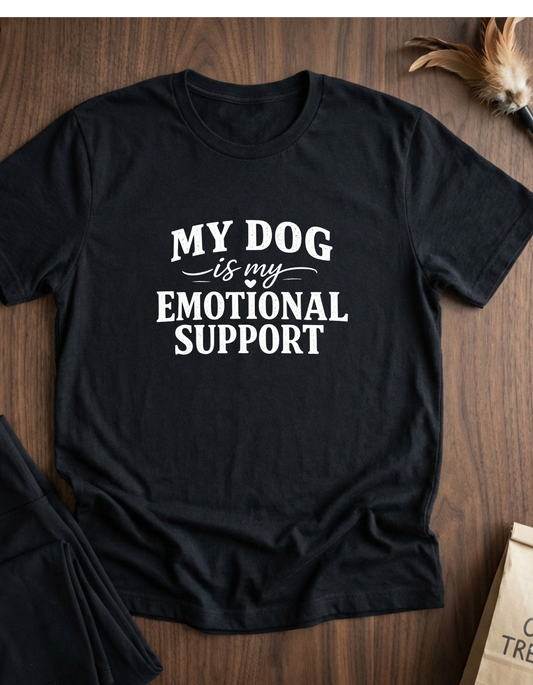 Dog Lover T-Shirt — "My Dog Is My Emotional Support" Graphic Tee