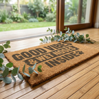 Doormat — "Good Vibes & Wet Noses Inside" Pet-Friendly Welcome Mat