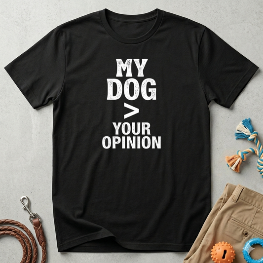 Dog Lover T-Shirt — "My Dog > Your Opinion" Funny Pet Lover Graphic Tee