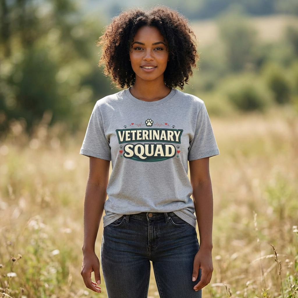 Veterinary Squad T-Shirt — Cute Paw Print Vet Team Tee