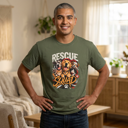Rescue Squad T-Shirt - Cute Rescue Dogs Graphic Tee for Animal Lovers