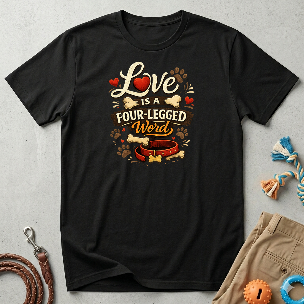 Love Is a Four-Legged Word T-Shirt — Dog & Pet Lover Tee
