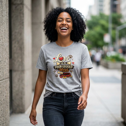 Love Is a Four-Legged Word T-Shirt — Dog & Pet Lover Tee