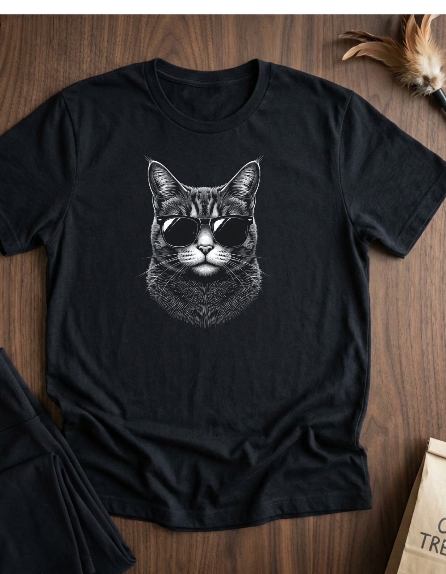 Cat With Sunglasses T-Shirt — Cool Retro Cat Graphic Tee