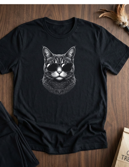 Cat With Sunglasses T-Shirt — Cool Retro Cat Graphic Tee