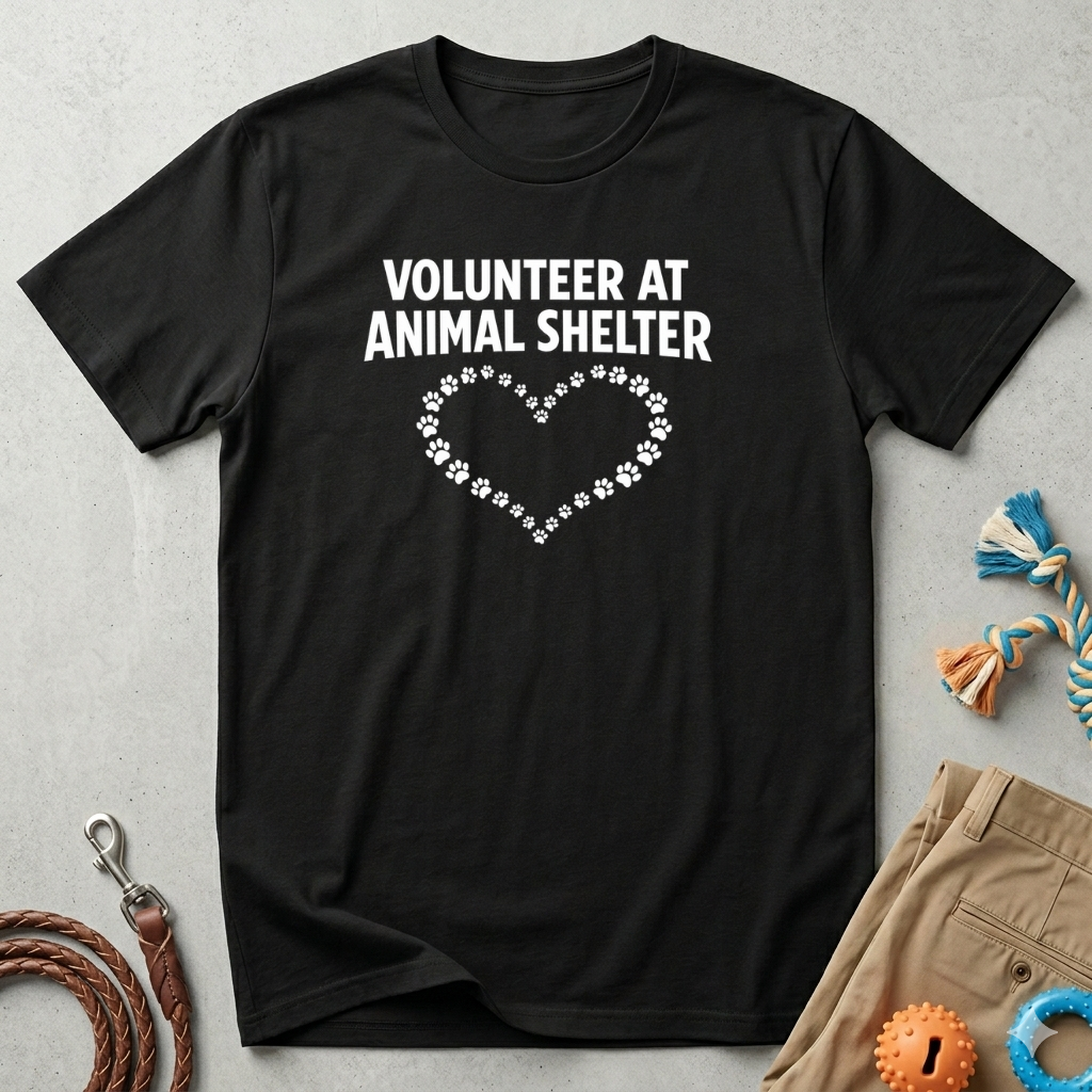 Volunteer at Animal Shelter T-Shirt — Paw Heart Rescue Volunteer Tee