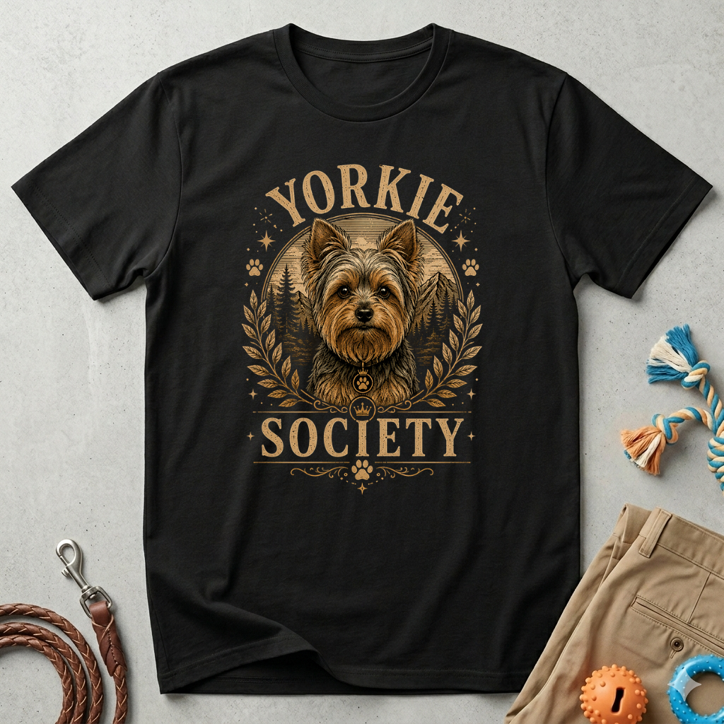 Yorkie Society T-Shirt — Vintage Yorkie Dog Lover Tee