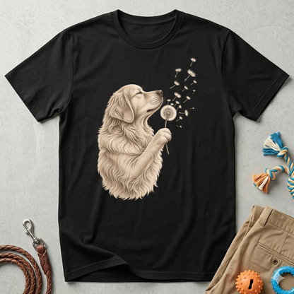 Golden Retriever Dandelion T-Shirt — Cute Dog Floral Tee