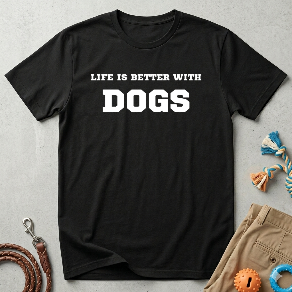 “Life Is Better With Dogs” Dog Lover T-Shirt