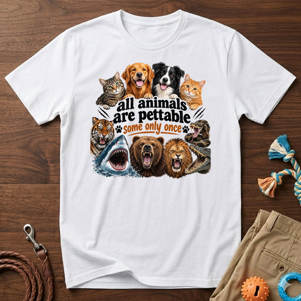 All Animals Are Pettable T-Shirt – Funny Animal Lover Tee