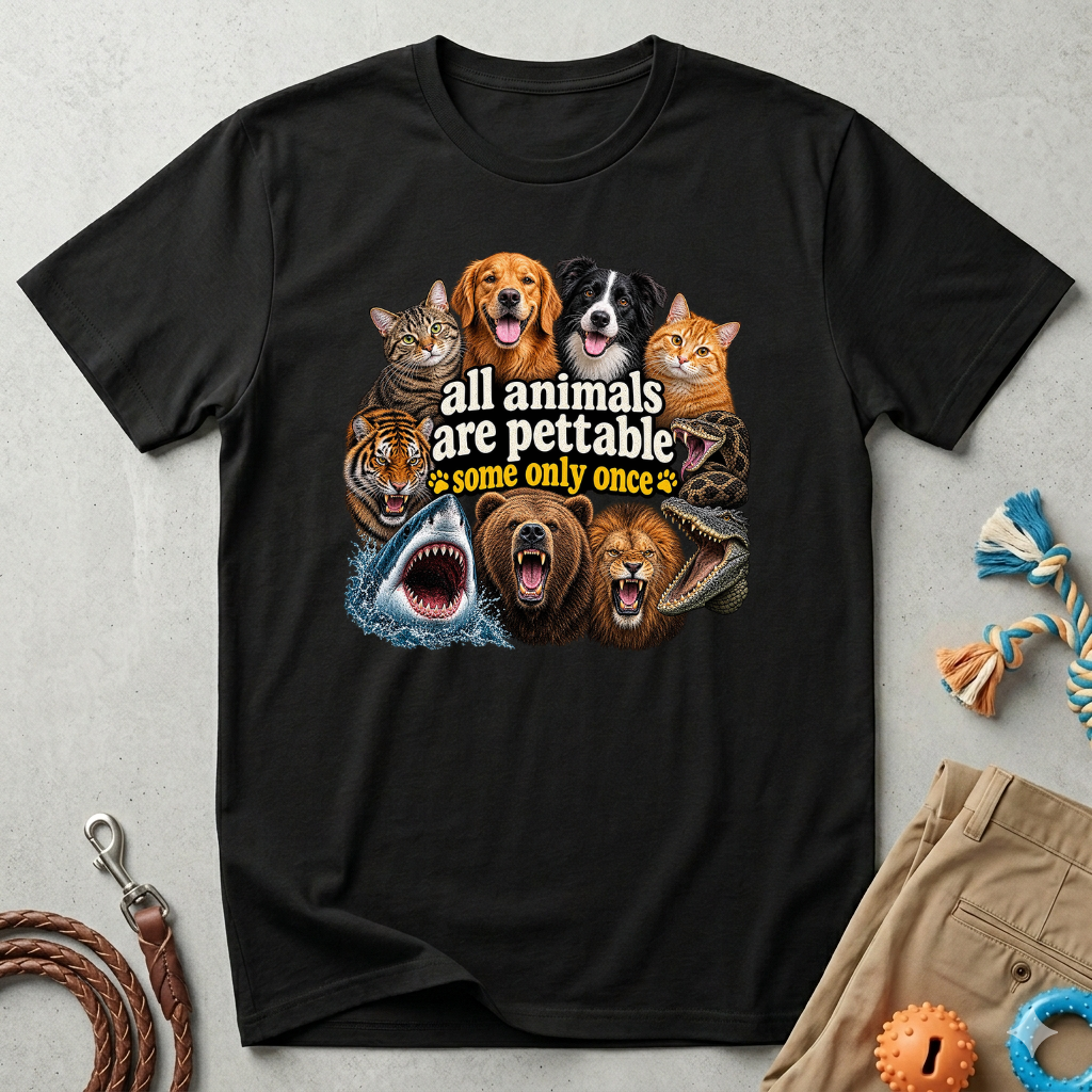 All Animals Are Pettable Graphic Tee – Funny Pet Lover T-Shirt