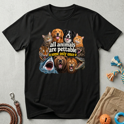 All Animals Are Pettable Graphic Tee – Funny Pet Lover T-Shirt