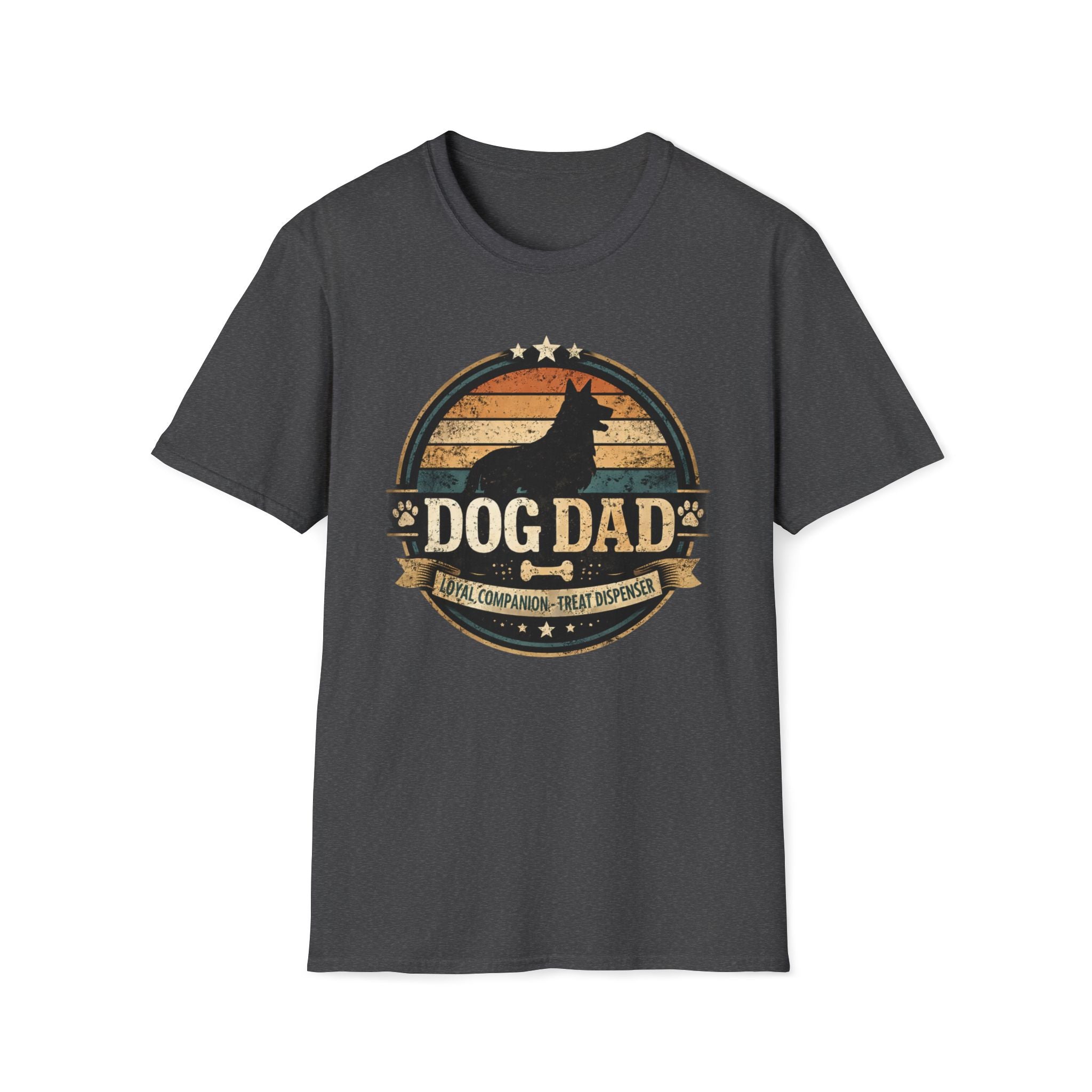Dog Dad T-Shirt — Vintage Silhouette "Dog Dad" Graphic Tee for Pet Lovers
