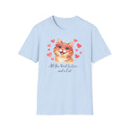 All You Need Is Love... and a Cat T-Shirt — Cute Heart Sunglasses Kitty Tee