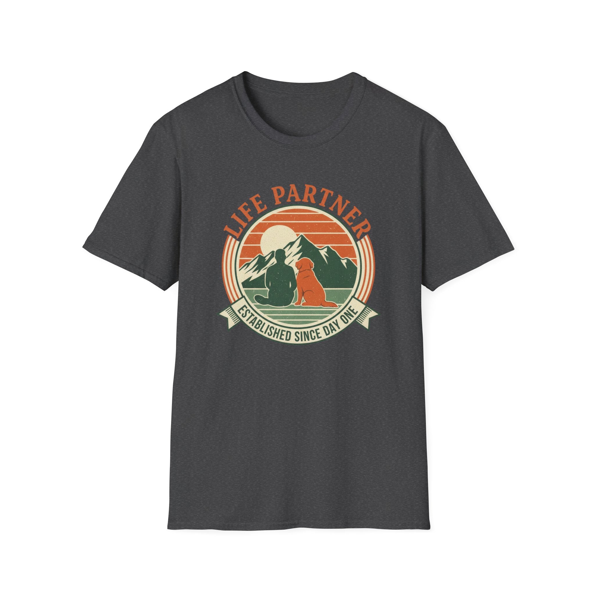 Life Partner Dog T-Shirt — "Established Since Day One" Retro Camping Tee