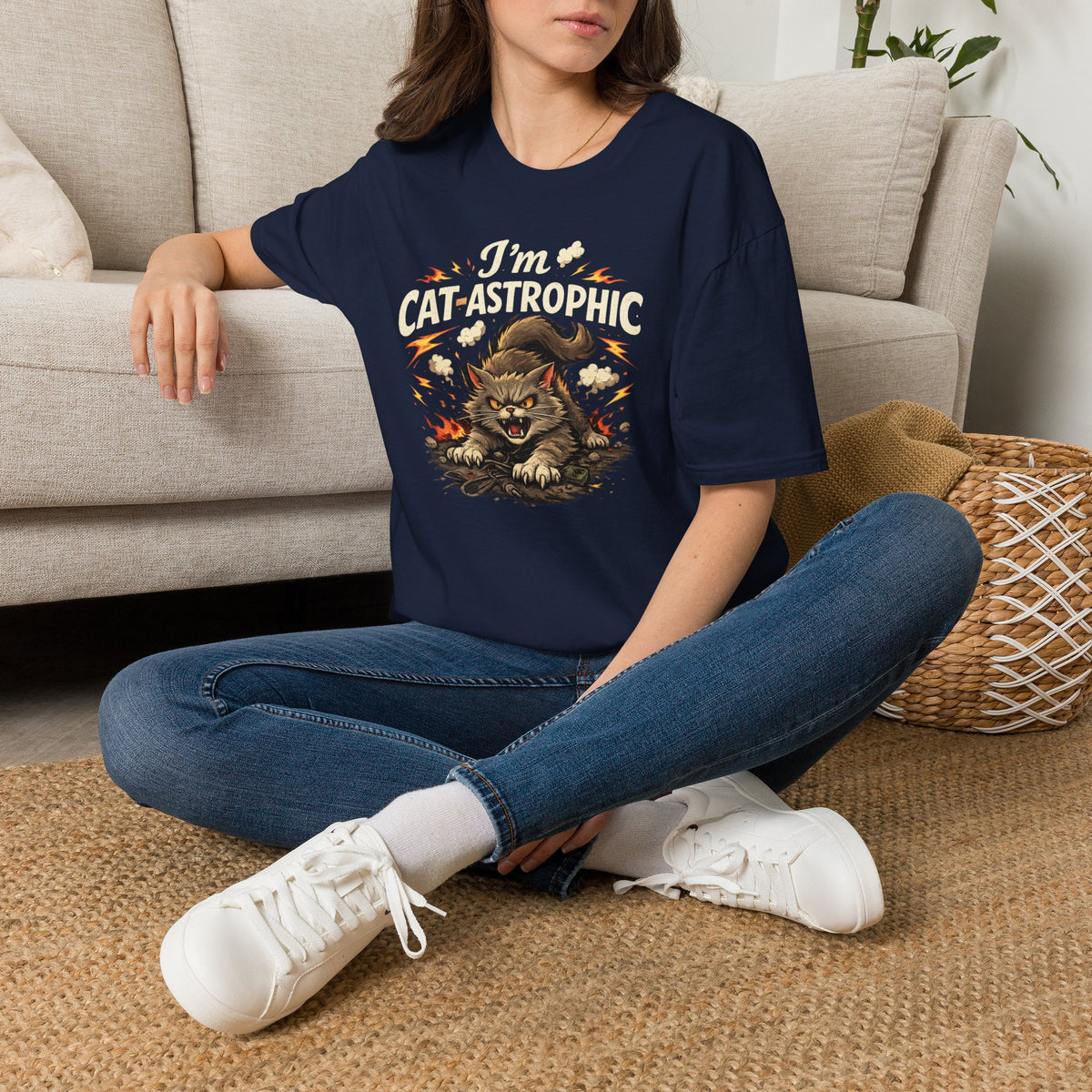Cat-Astrophic T-Shirt — Funny Angry Cat Graphic Tee