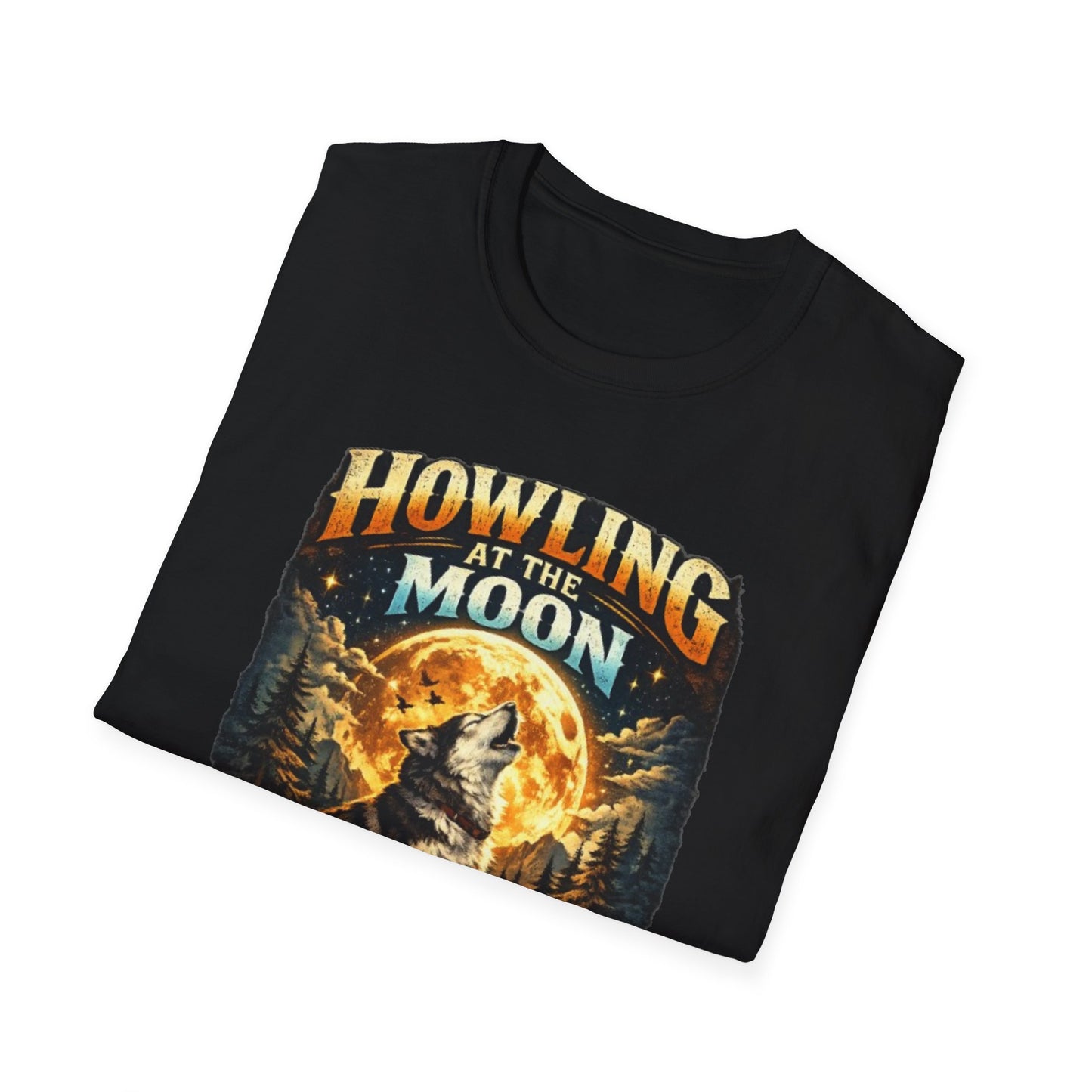 Howling at the Moon T-Shirt — Vintage Wolf Graphic (“Where Dogs Become Wolves”)