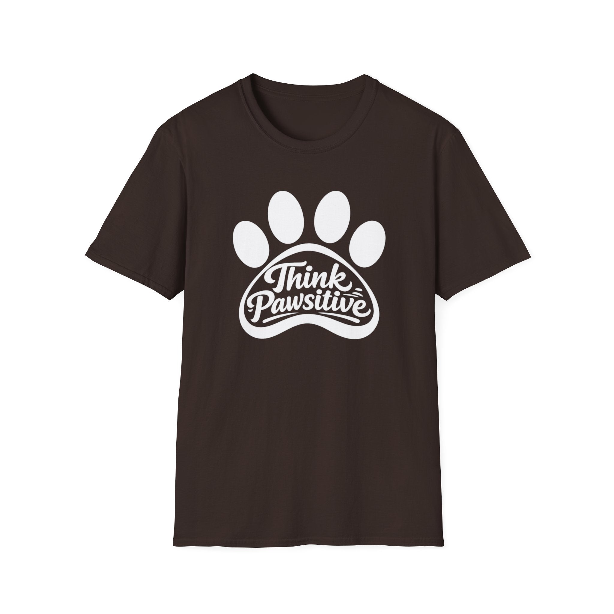Camiseta con estampado de patas Think Pawsitive — Camiseta positiva para amantes de las mascotas