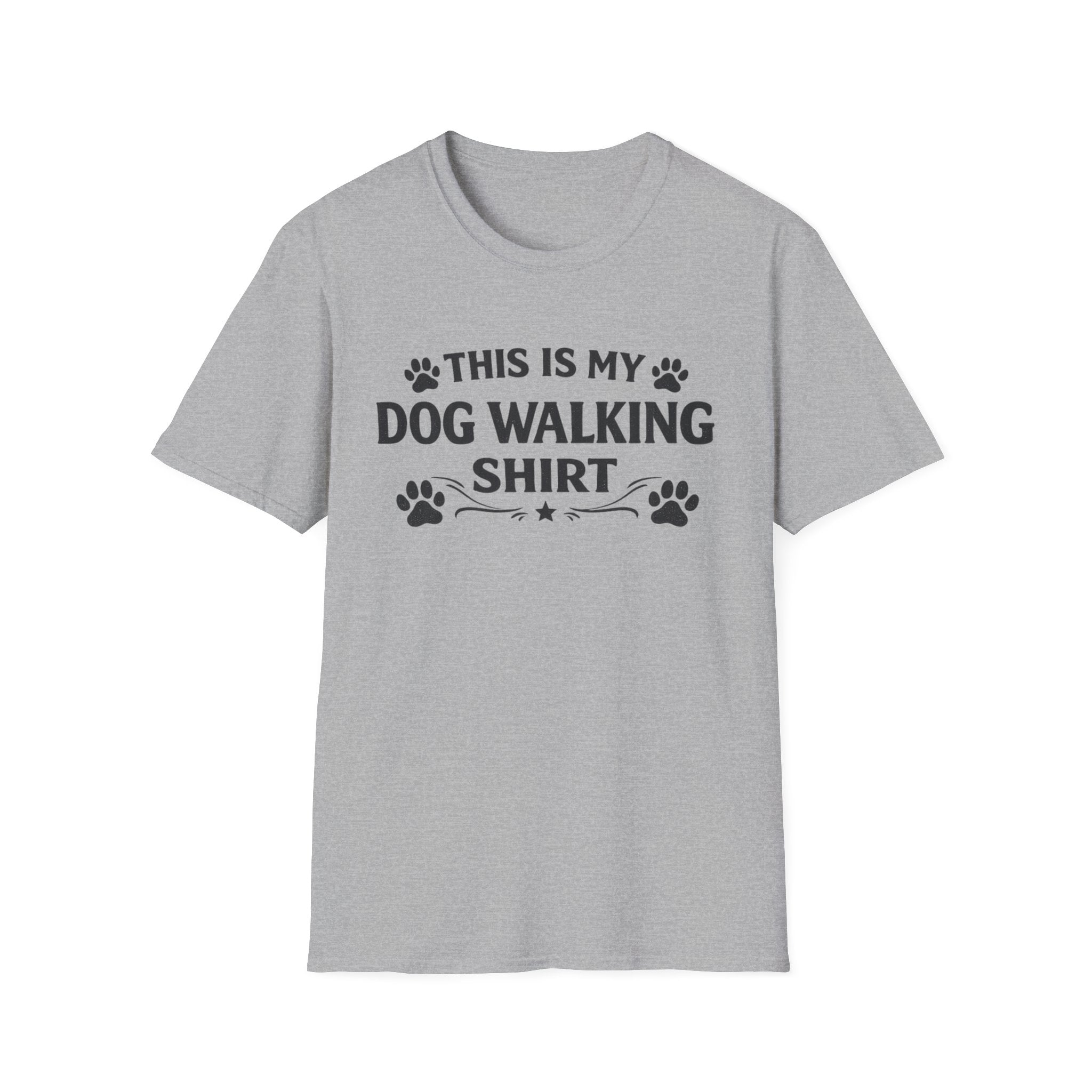 Dog Walking T-Shirt — "This Is My Dog Walking Shirt" Paw Print Tee