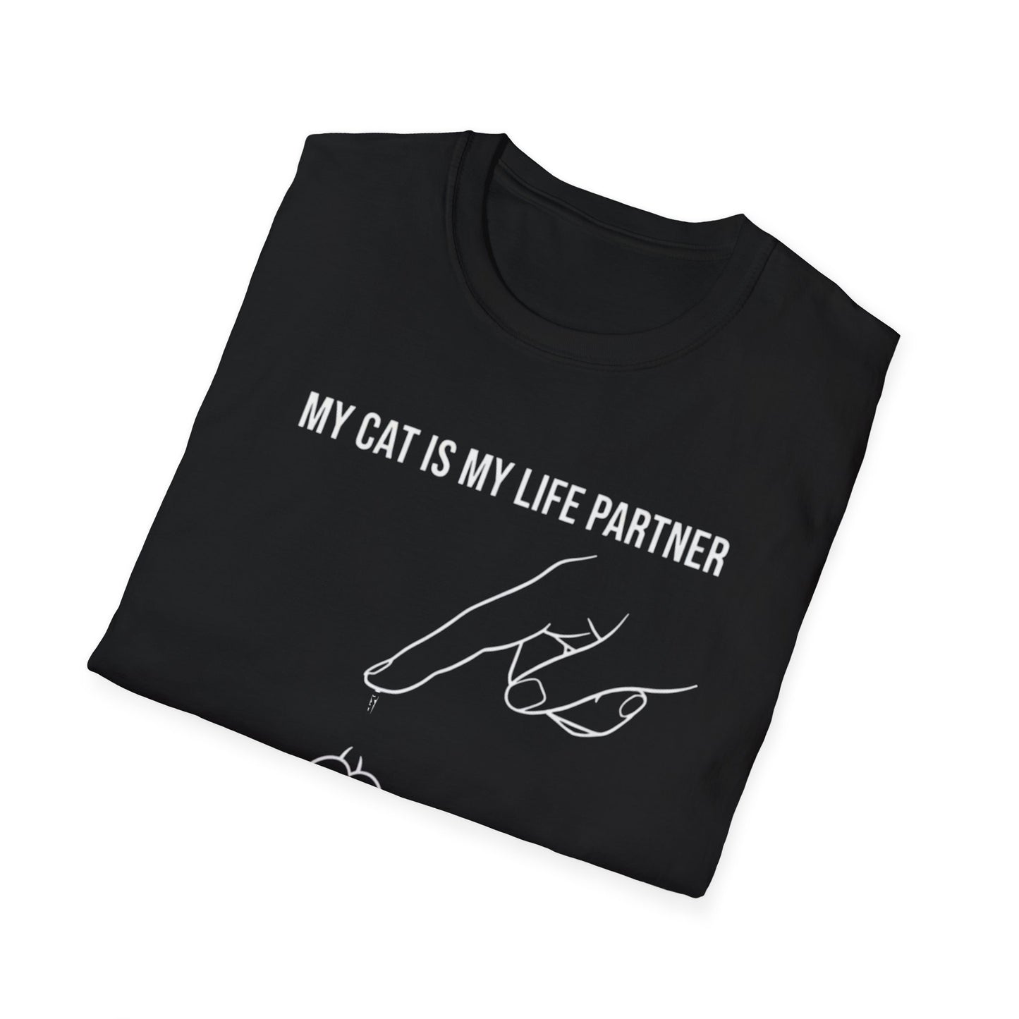 Cat Paw Partner T‑Shirt — "My Cat Is My Life Partner" Cute Cat Lover Tee