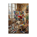 Artist French Bulldog Poster — Cute Painter Dog Art Print