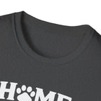 T‑Shirt — "Home Is Where the Paw Prints Lead To" Pet Lover Graphic Tee