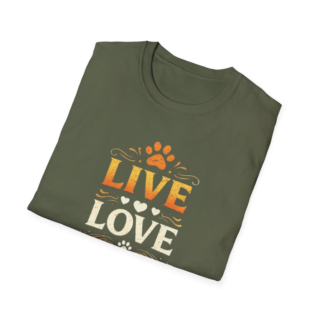 Camiseta "Live Love Meow": una linda camiseta con estampado de pata de gato para amantes de los gatos