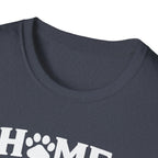 T‑Shirt — "Home Is Where the Paw Prints Lead To" Pet Lover Graphic Tee