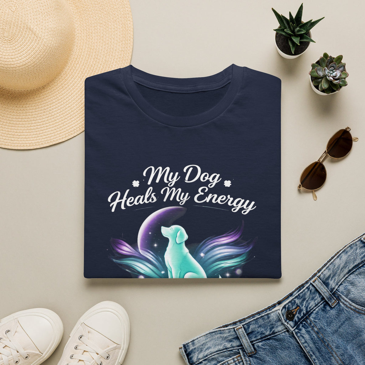 My Dog Heals My Energy T-Shirt — Spiritual Dog Lover Tee