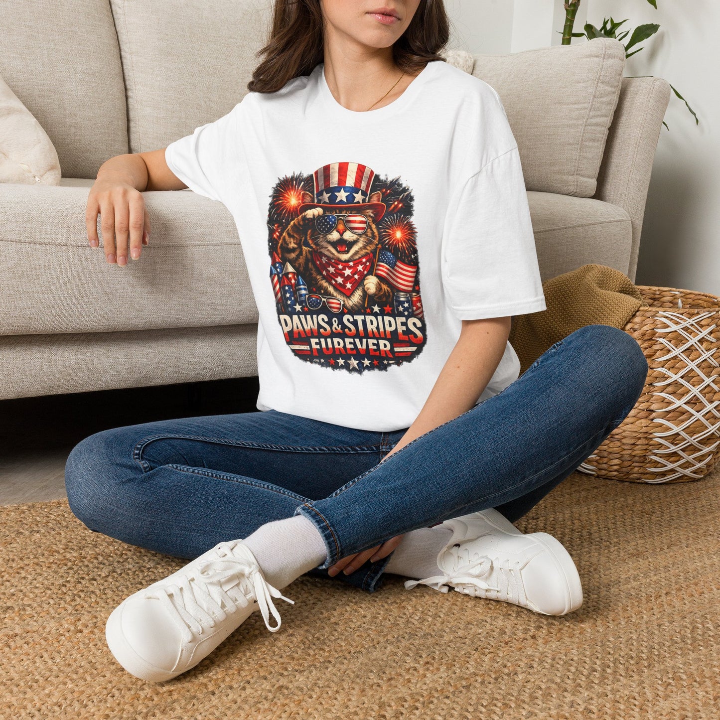 Patriotic Paws T-Shirt — “Paws & Stripes Forever” 4th of July Graphic Tee