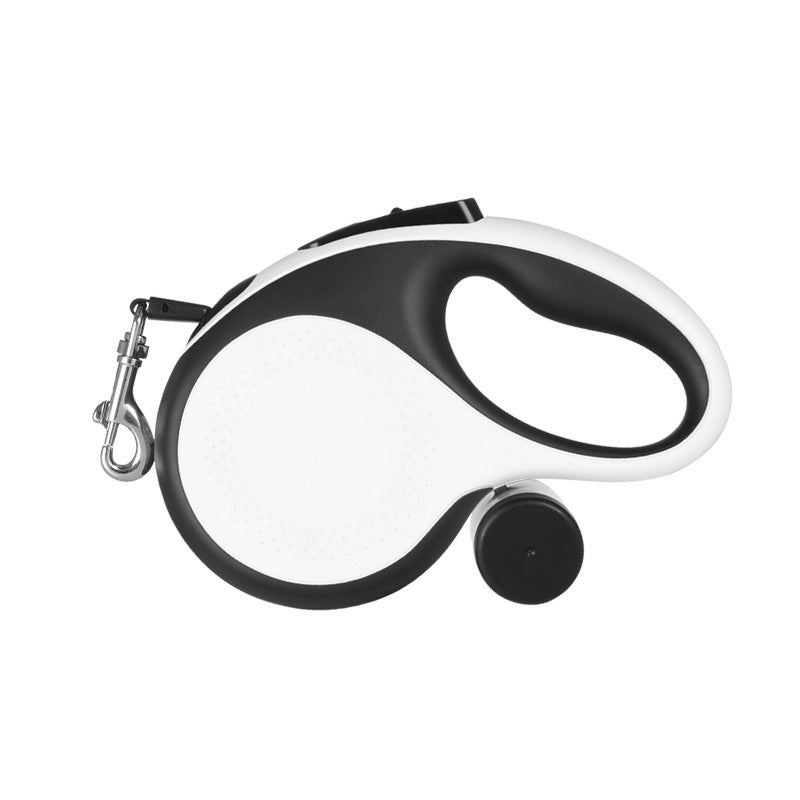 Correa retráctil automática para perros con soporte para bolsas de basura 