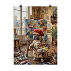 Artist French Bulldog Poster — Cute Painter Dog Art Print