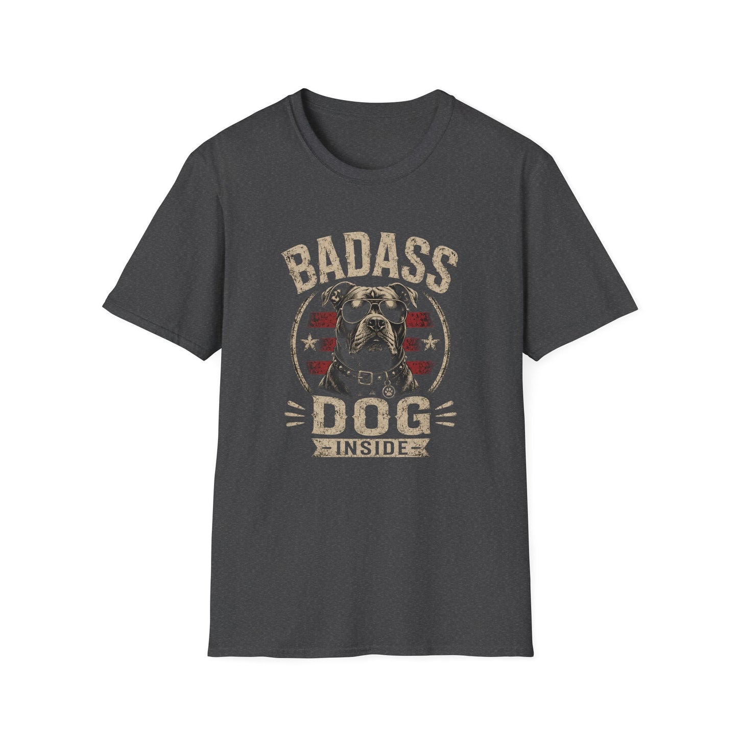 Badass Dog Inside T-Shirt — Funny Paw & Bulldog Graphic Tee for Dog Lovers