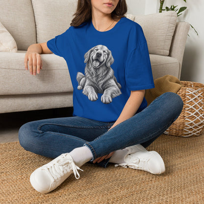 Golden Retriever Portrait T-Shirt — Smiling Dog Graphic Tee for Dog Lovers