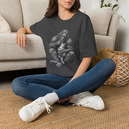 Bigfoot & Kitten T-Shirt — Cute Sasquatch Holding Cat Graphic Tee