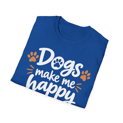 Dogs Make Me Happy T-Shirt — Cute Paw Print Dog Lover Tee