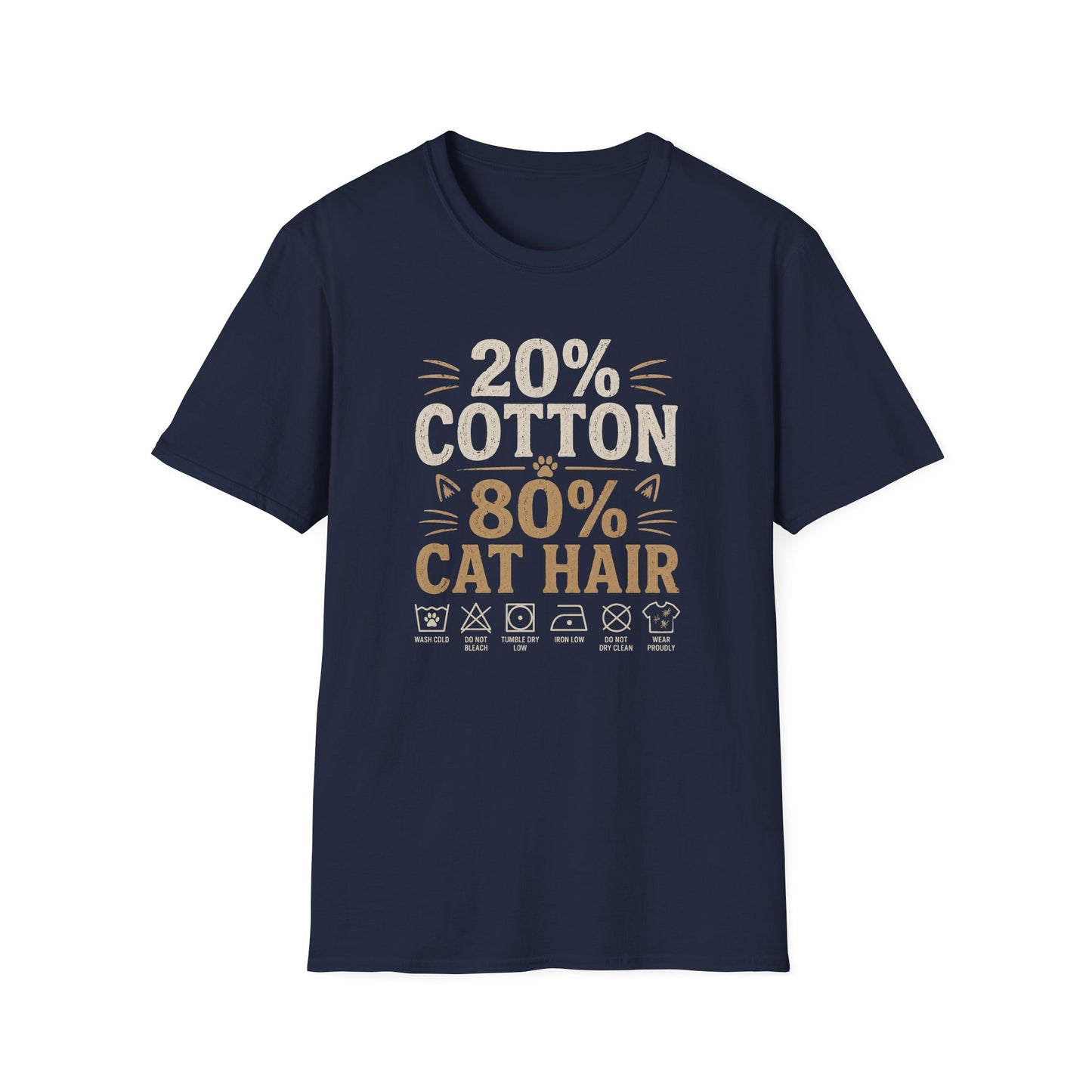 20% Cotton 80% Cat Hair T-Shirt — Funny Cat Lover Tee