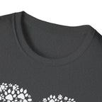 Paw Heart T-Shirt — White Doodle Paw Heart Graphic Tee
