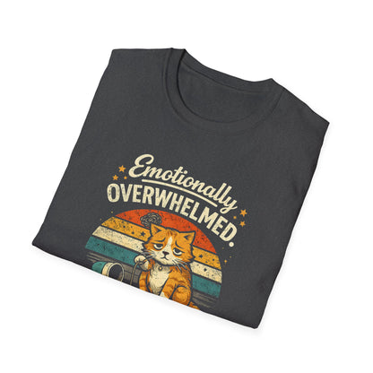 T-Shirt — "Emotionally Overwhelmed, Cat Still Wants Attention" Cute Vintage Cat Tee