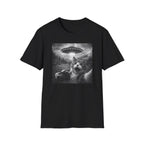 Cat UFO Selfie T-Shirt — Cute Alien Abduction Cat Graphic Tee